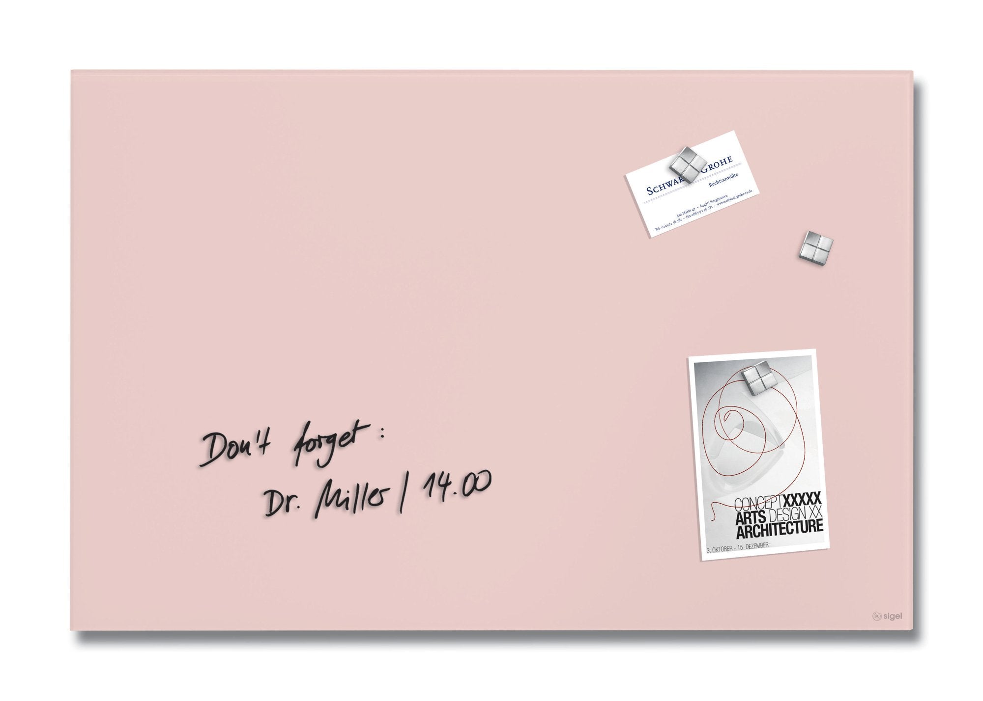 Artverum Magnetic Glass Drywipe Board Rose 600x400  - GL514 DD