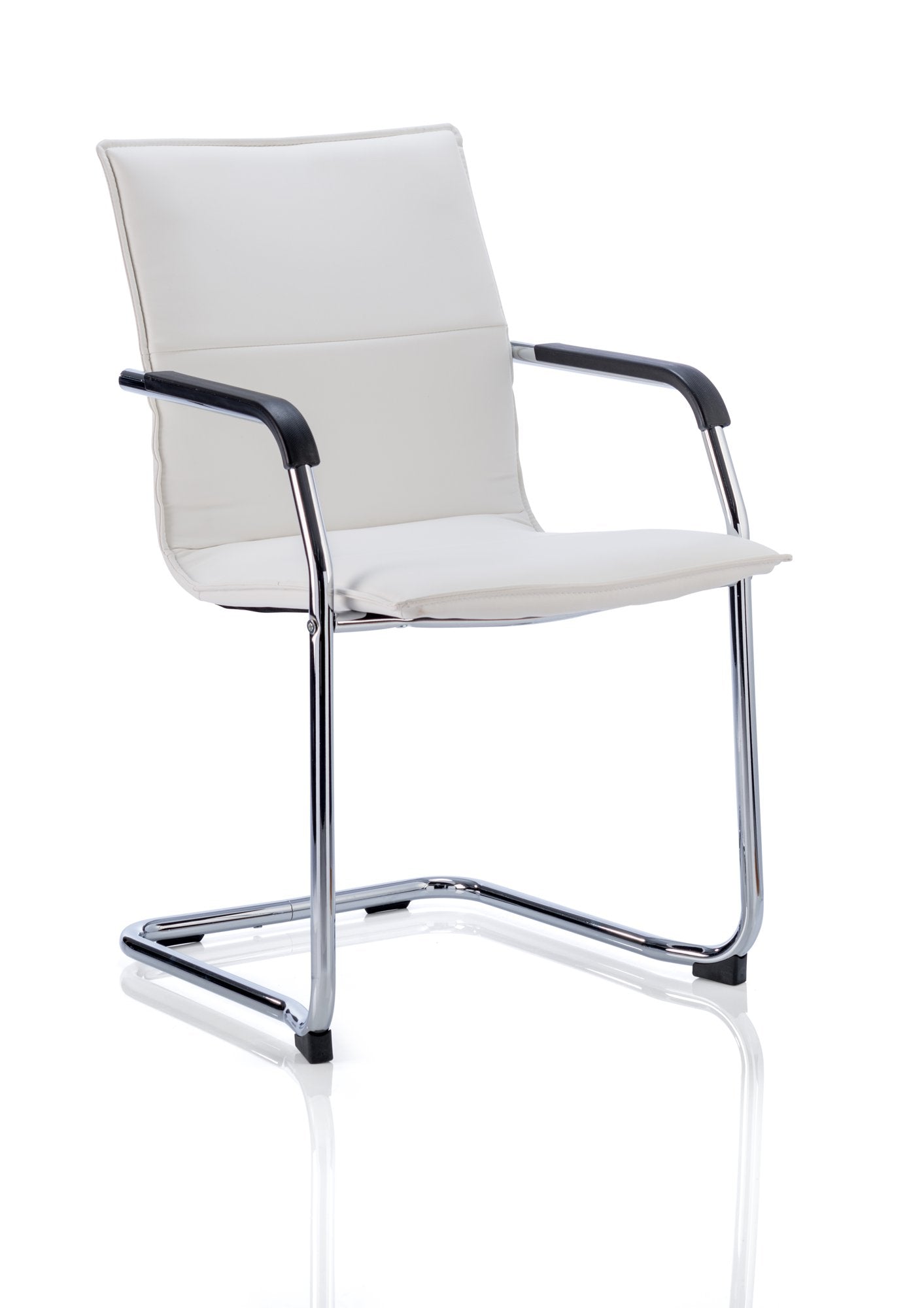 Echo Cantilever Chair White Soft Bonded Leather BR000038 DD