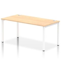 Impulse Single Row Bench Desk W1600 x D800 x H730mm Maple Finish White Frame - IB00276 DD