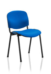 ISO Stacking Chair Blue Fabric Black Frame