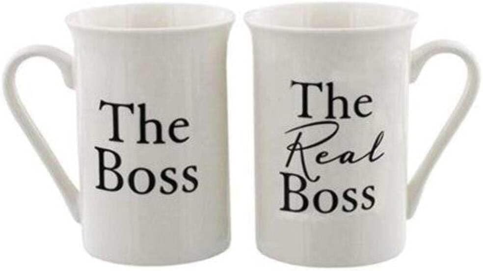 Amore by Juliana® Amore 2-piece mug set featuring "the Boss" and "the Real Boss" novelty design, perfect for gifting.