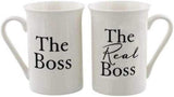 Amore by Juliana® Amore 2-piece mug set featuring "the Boss" and "the Real Boss" novelty design, perfect for gifting.