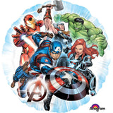 Anagram Marvel Avengers foil balloon featuring superhero graphics, shiny metallic surface, suitable for celebrations and decorations.