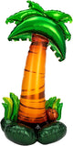 Anagram Palm Tree Foil Balloon featuring a green palm tree design on shiny metallic foil for celebration decor