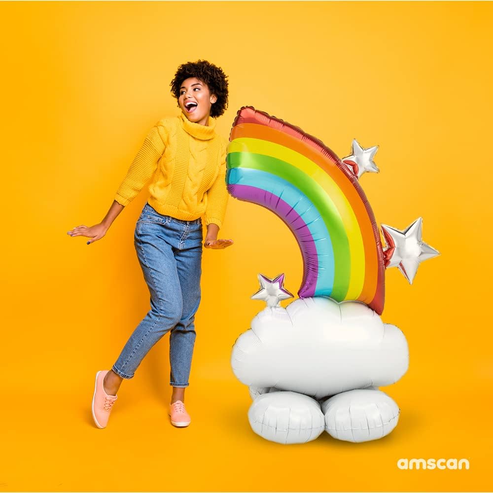 Colorful Anagram Rainbow Foil Balloon with vibrant rainbow design, perfect for celebrations and party decorations.
