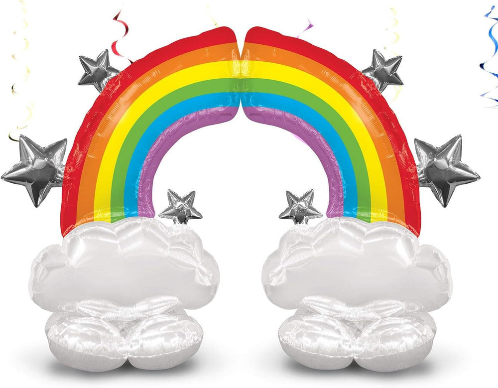 Colorful Anagram Rainbow Foil Balloon with vibrant rainbow design, perfect for celebrations and party decorations.