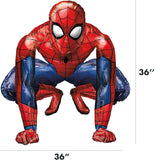 Anagram Spiderman animated foil balloon featuring Spiderman in action, vibrant colors, and comic-style design for celebrations.