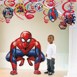 Anagram Spiderman animated foil balloon featuring Spiderman in action with vibrant colors and comic-style design.