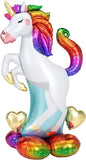 Anagram unicorn foil balloon with colorful unicorn design, shiny metallic surface, and festive appearance for celebrations.