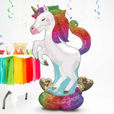 Anagram unicorn foil balloon featuring a colorful unicorn design for celebrations and parties.