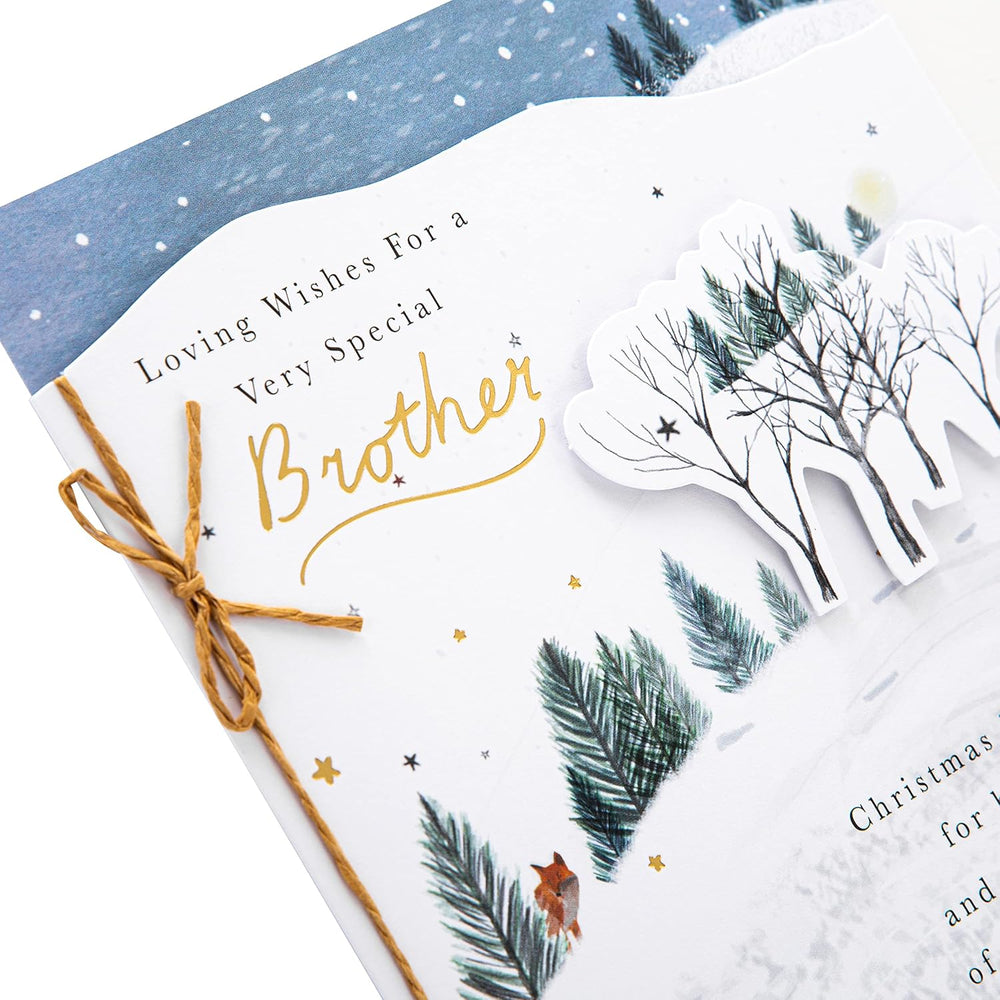 Christmas Greeting Card for Brother with Festive Seasonal Design and Heartfelt Wishes