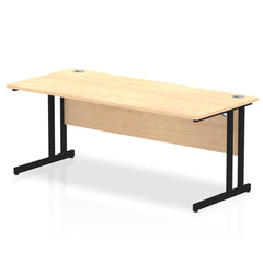 Impulse 1800 x 800mm Straight Desk Maple Top Black Cantilever Leg MI003243 DD
