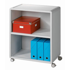 Fast Paper Mobile Bookcase 2 Compartment 1 Shelf Grey - FDM2K202 DD