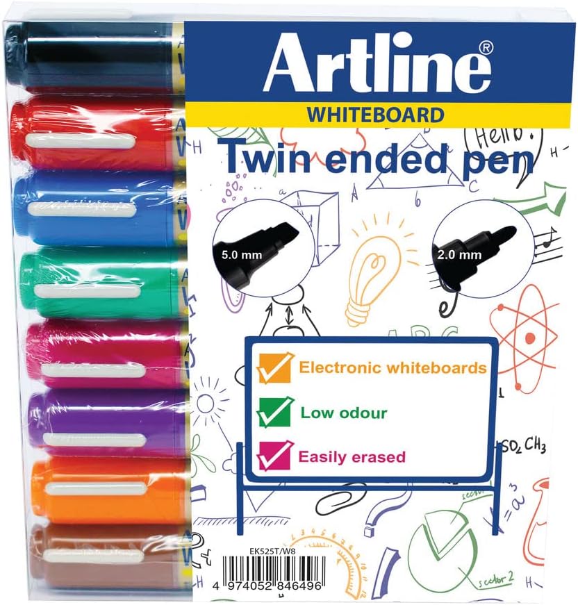 Assorted Artline 2-in-1 general merchandise assortment with various colorful stationery items and tools arranged together.