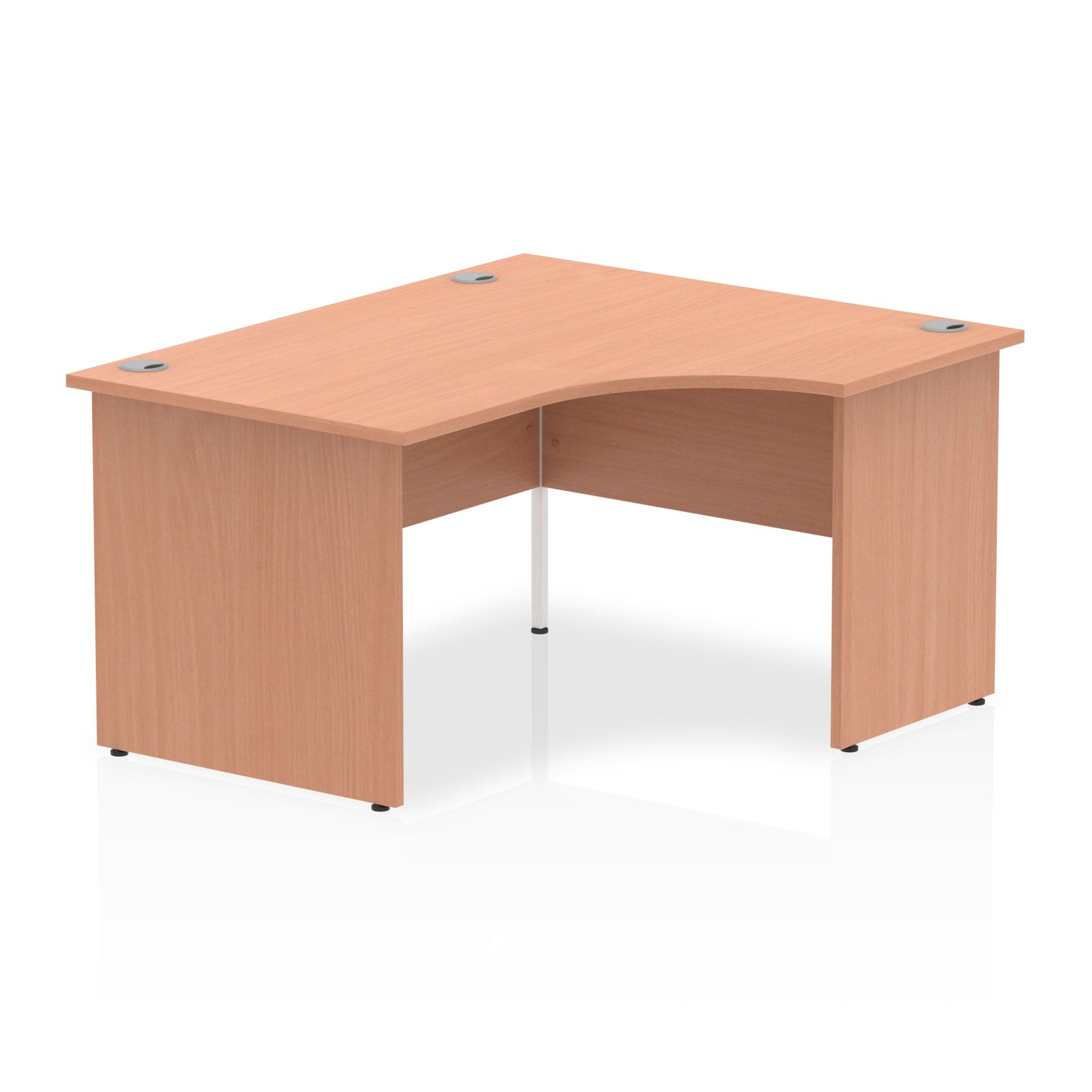 Impulse 1400mm Right Crescent Desk Beech Top Panel End Leg I003872 DD