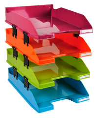 Exacompta Letter Trays Combo Midi Iderama Opaque Assorted (Pack 4) 113298SETD