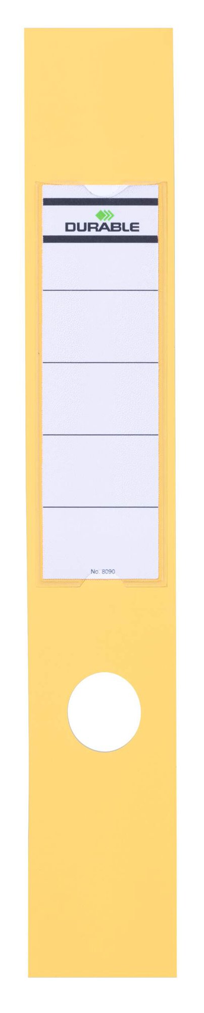 Durable ORDOFIX Self-Adhesive Spine Labels for Lever Arch Files & Folders 60x390mm Yellow (Pack 10) - 809004
