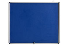 Bi-Office Fire Retardant Blue Felt Lockable Noticeboard Display Case 8 x A4 924x653mm - ST350101150 DD