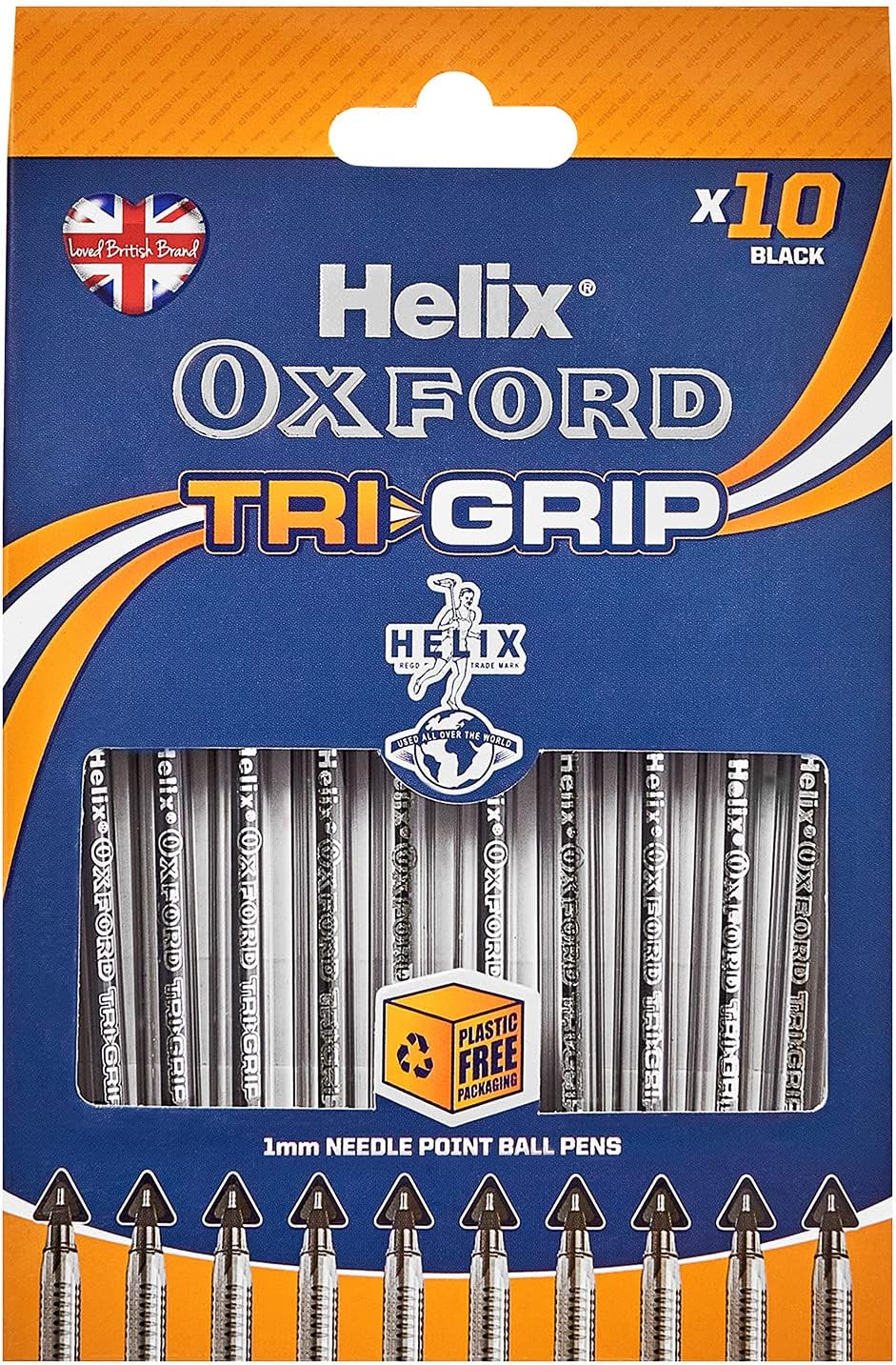OXF TRIGRIP PENS X10 BLACK BOX