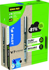 Pilot Begreen V7 Hi-Tecpoint Cartridge System Liquid Ink Rollerball Pen Recycled 0.7mm Tip 0.5mm Line Black Greenpack (Pack 10+30 Refills) - WLT556251