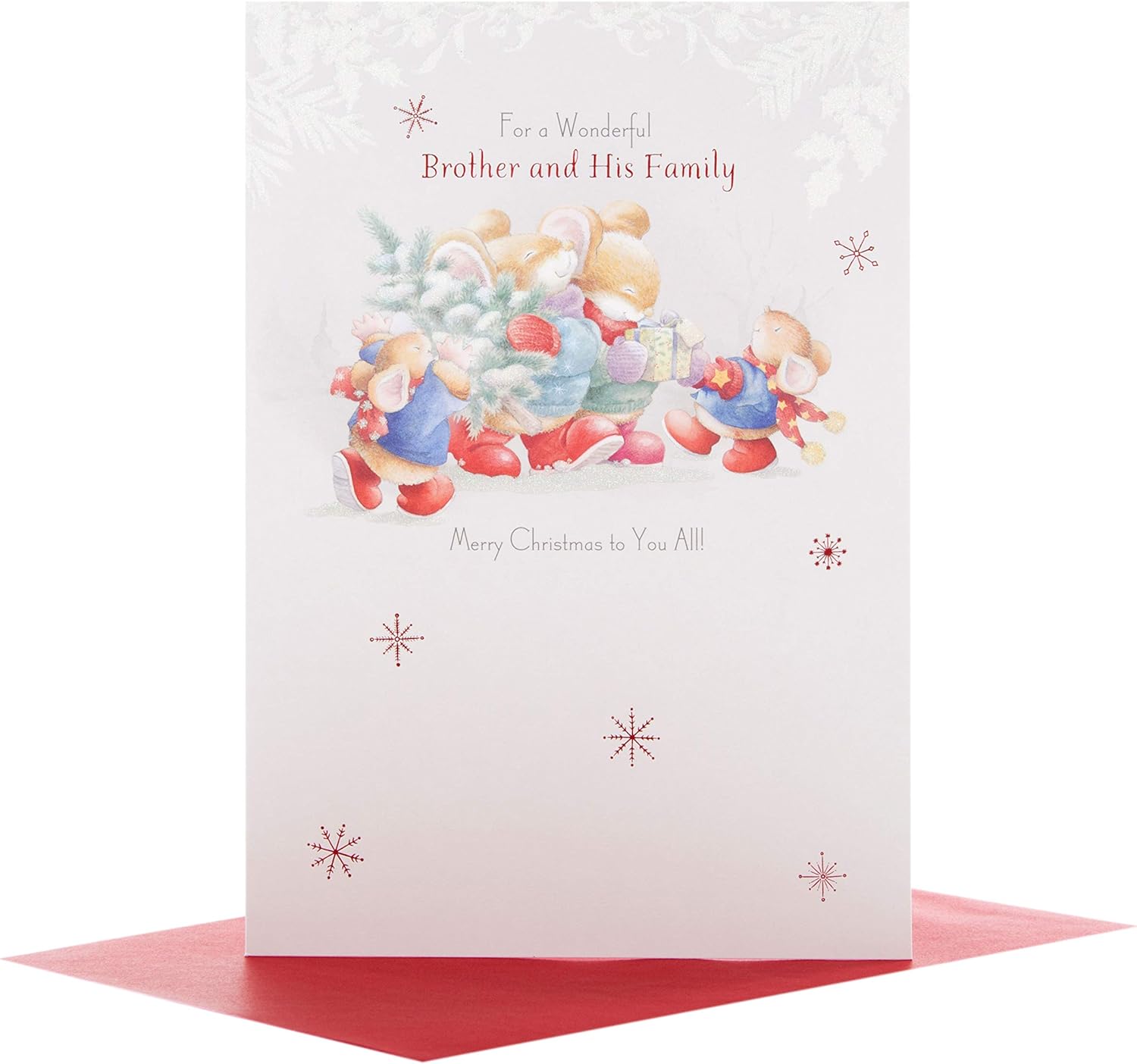 Brother and Family Open Christmas Card – Festive Greeting for a Special Family