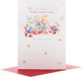 Brother and Family Open Christmas Card – Festive Greeting for a Special Family