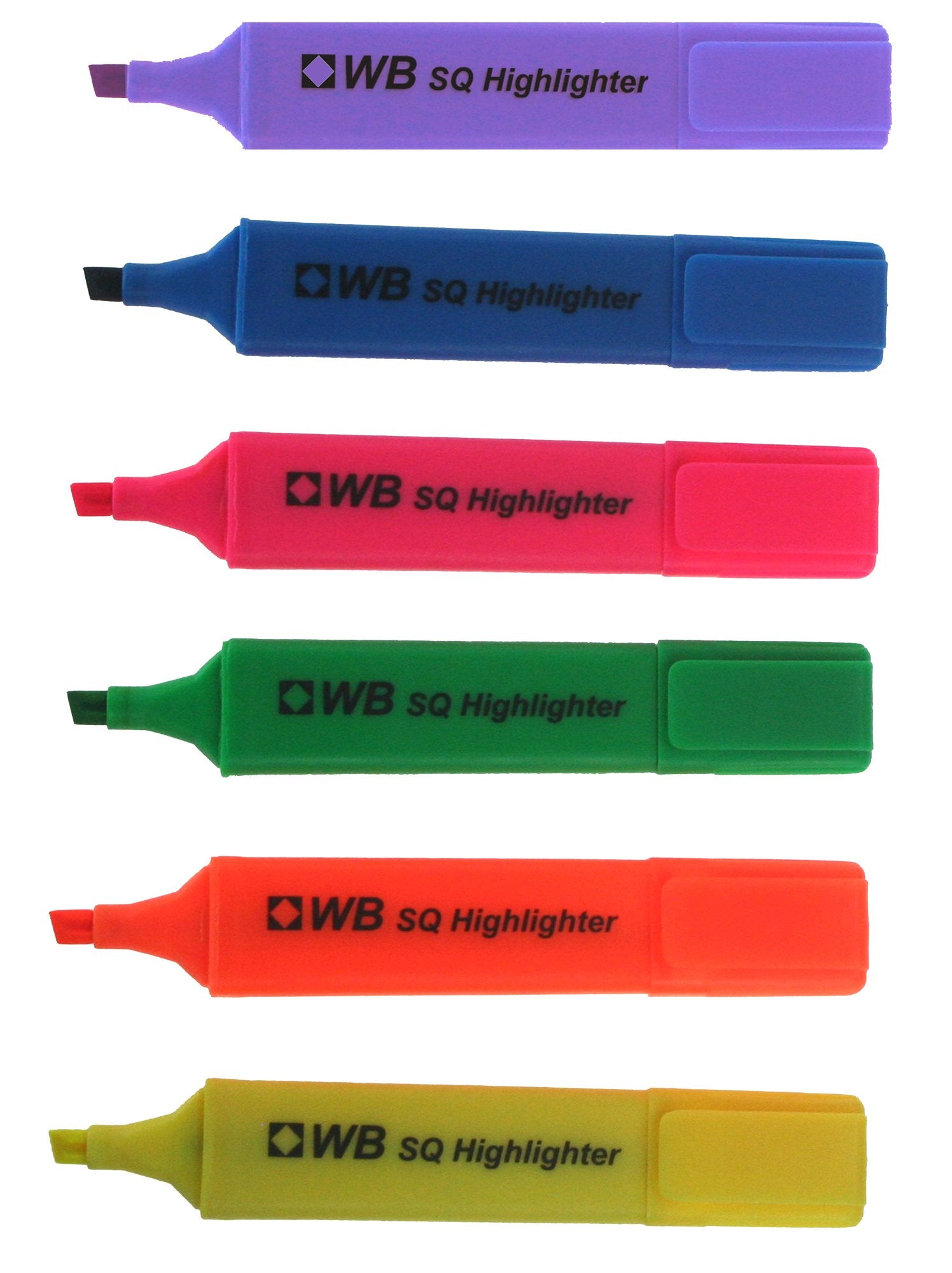 ValueX Flat Barrel Highlighter Pen Chisel Tip 1-5mm Line Assorted Colours (Pack 6) - 8440WT6