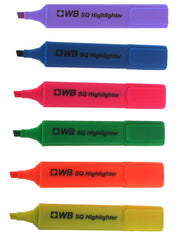 ValueX Flat Barrel Highlighter Pen Chisel Tip 1-5mm Line Assorted Colours (Pack 6) - 8440WT6