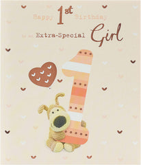 Boofle Sat Holding A Big Number 1 Birthday Card