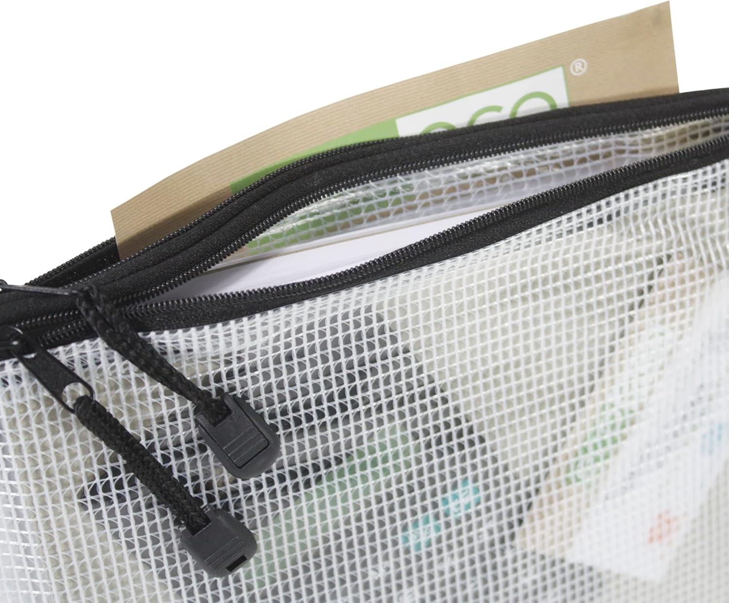 90% Recycled Clear Flat Pencil Case – 20x13cm, Eco-Friendly & Durable