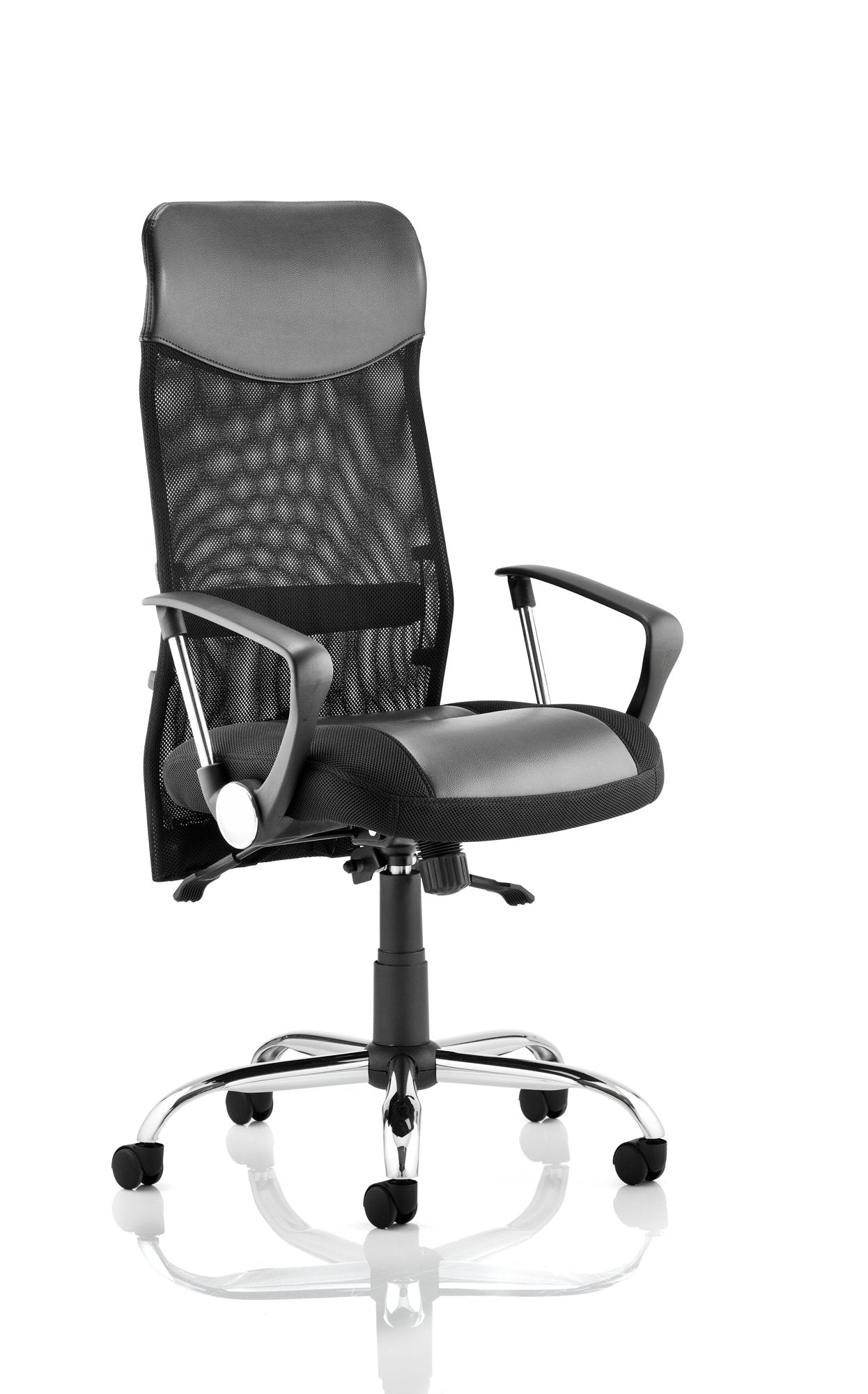 Vegas Executive Chair Black Leather Seat Black Mesh Back Leather Headrest With Arms EX000074 DD