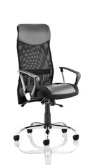 Vegas Executive Chair Black Leather Seat Black Mesh Back Leather Headrest With Arms EX000074 DD