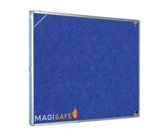 Magiboards Fire Retardant Blue Felt Lockable Noticeboard Display Case Portrait 600x900mm - GX1A02PFRBLU DD