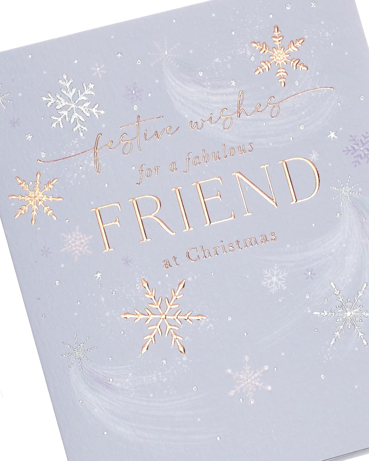 UK Greetings Christmas Card for Him, Her or Friend – Snowflakes Festive Design