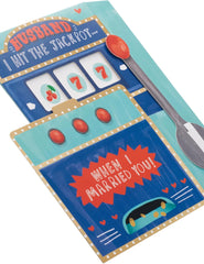 UK Greetings Valentine's Day Card For Husband - Pop Up Jackpot Slot Machine Design