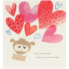 Heart Air Balloon Design Valentines Day Card