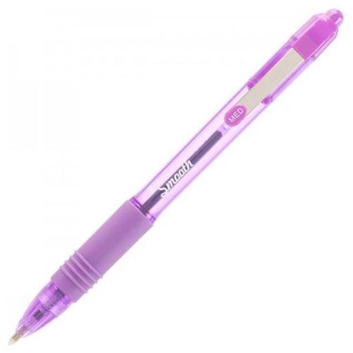 Zebra Z-Grip Smooth Retractable Ballpoint Pens – Violet Ink, 1.0mm Tip, Pack of 12