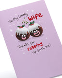 UK Greetings Christmas Card for Wife – Fun Puddings Festive Design