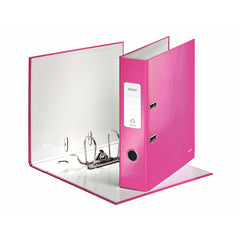 Leitz Wow Lever Arch File Laminated Paper on Board A4 80mm Spine Width Pink (Pack 10) 10050023
