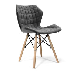 Nautilus Designs Amelia Contemporary Lightweight Fabric Chair With Panel Stitching Grey and Solid Beech Legs - BCF/B570/GY DD
