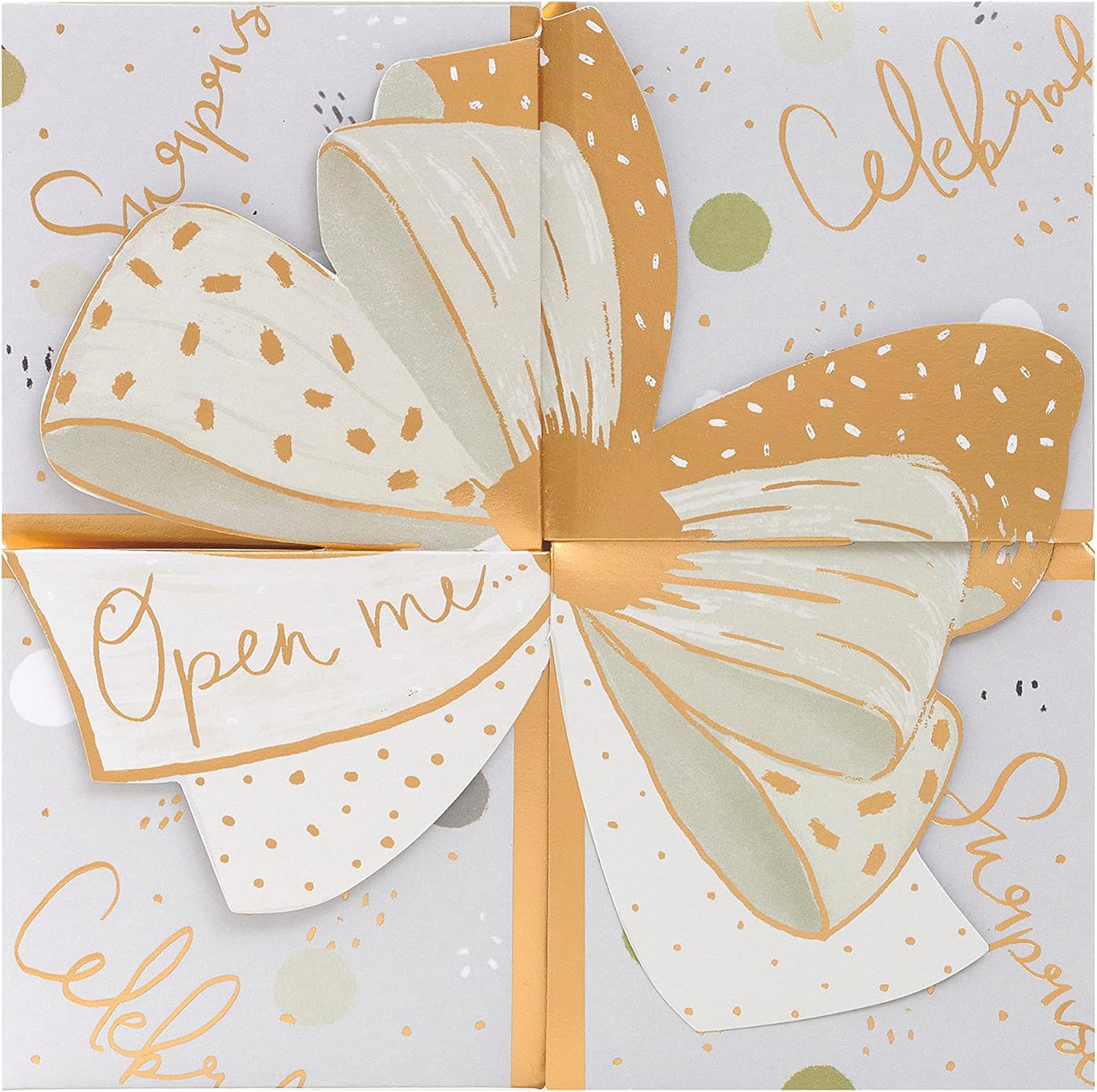 Luxury Pop-Up Money Wallet Gift Card Holder - Elegant Gold Bow Design