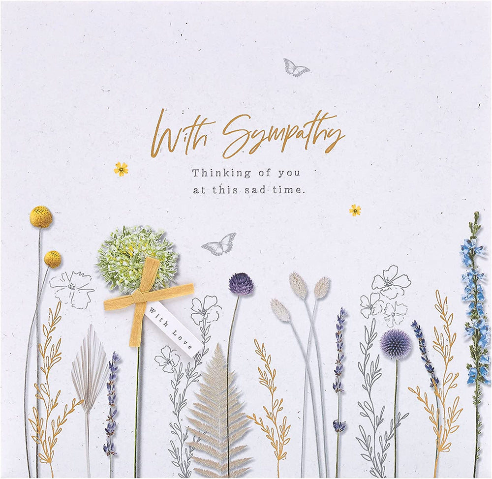 Sorry for Your Loss Thinking of You Natural Design Sympathy Card