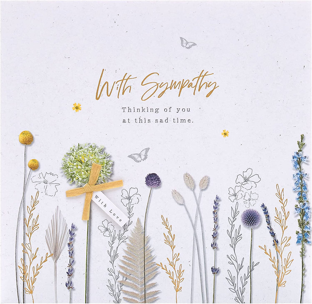 Sorry for Your Loss Thinking of You Natural Design Sympathy Card