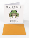 Googly Cards Funny "Together Until We Croak" Greeting Card with Googly Eyes and Orange Envelope