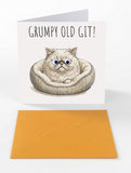 Googly Cards Funny "Grumpy Old Git!" Birthday Card with Googly Eyes and Orange Envelope
