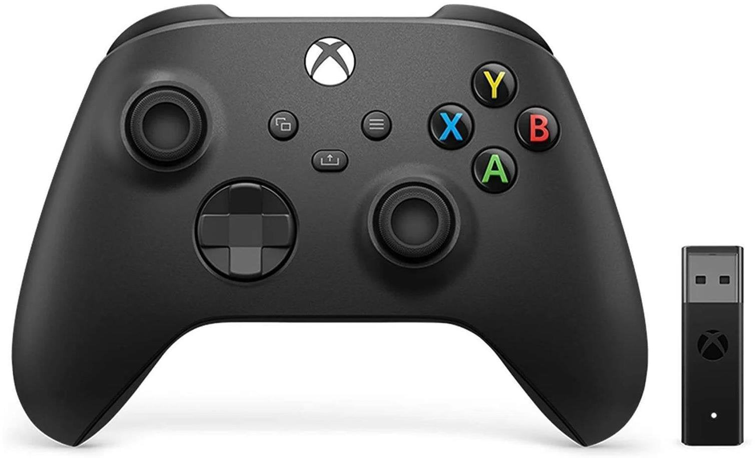 Xbox Carbon Black USB-C and Bluetooth Wireless Gaming Controller with Adapter
