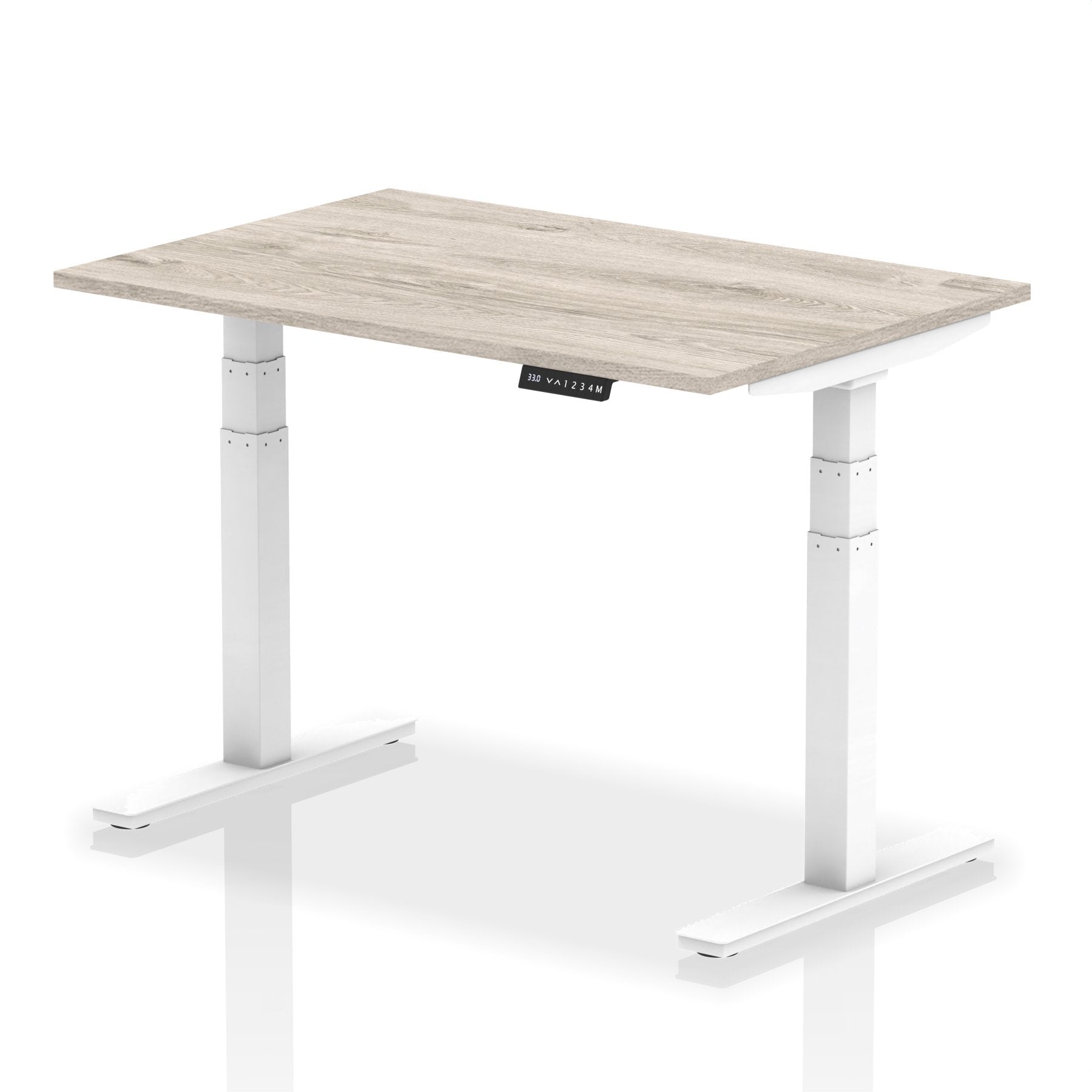 Dynamic Air 1200 x 800mm Height Adjustable Desk Grey Oak Top White Leg HA01162 DD