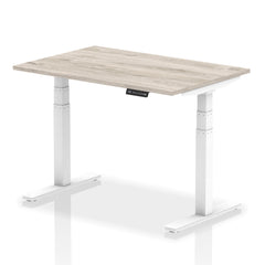 Dynamic Air 1200 x 800mm Height Adjustable Desk Grey Oak Top White Leg HA01162 DD