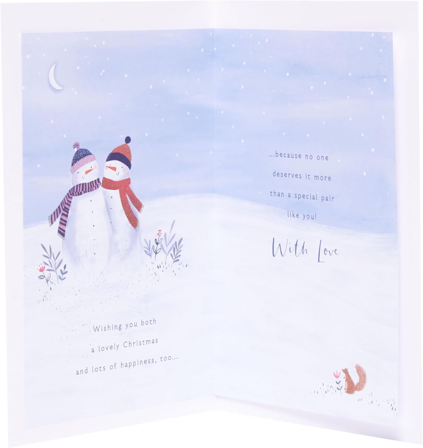 UK Greetings Christmas Card for Both of You – Snowcouple Festive Design