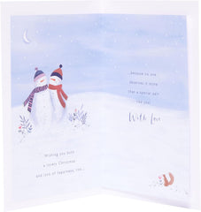UK Greetings Christmas Card for Both of You – Snowcouple Festive Design